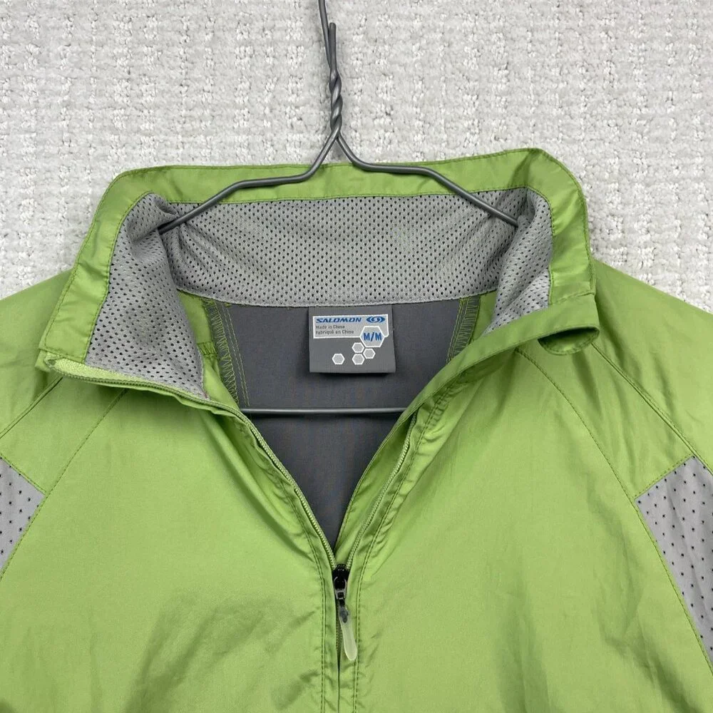 Y2K Salomon Ultralight Running Jacket Lime Green Women Sz M Hiking / Outdoor - Picture 5 of 13